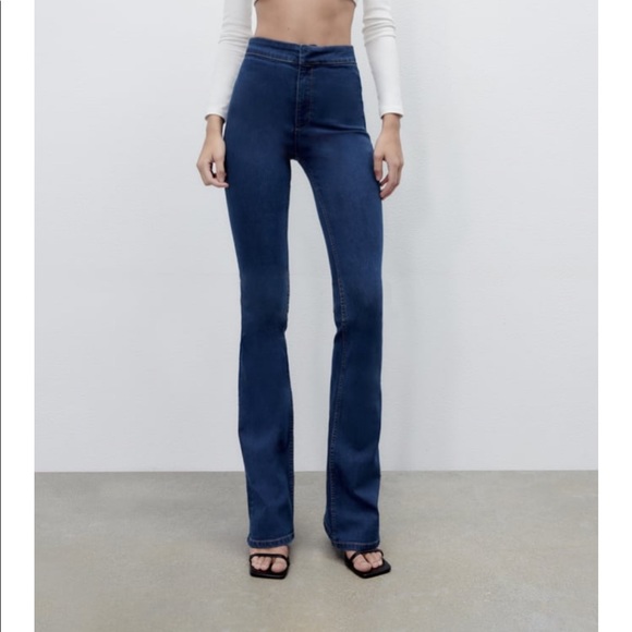 ISO Zara blue flared leggings